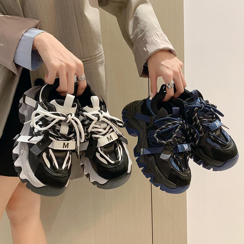 Giày Sneaker Đế Dày Tăng Chiều Cao Thời Trang Mùa Thu 2022 Phong Cách Đường Phố Châu Âu Cho Nữ