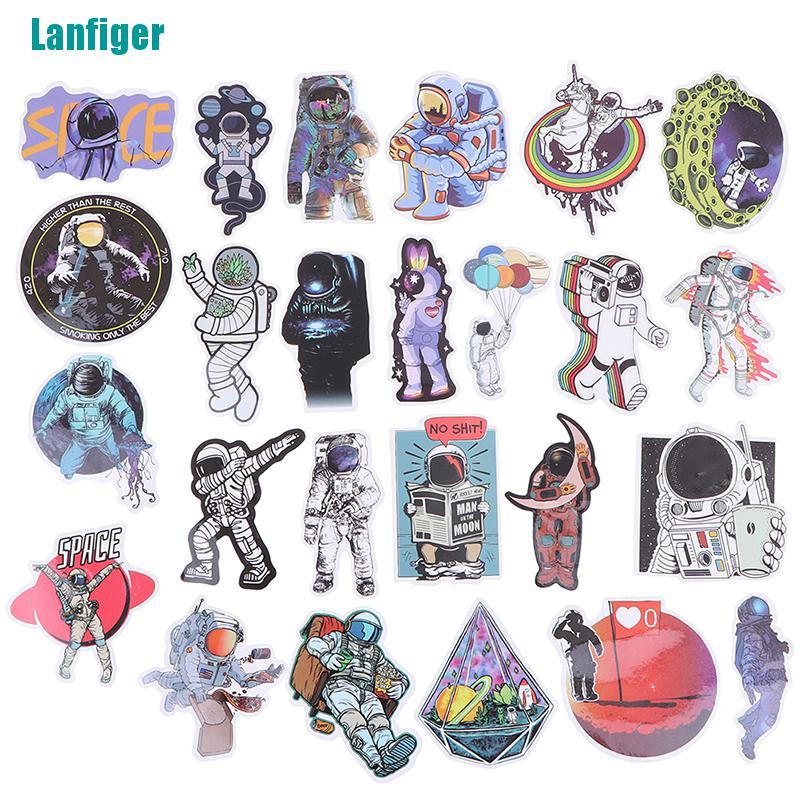 Set 50 Miếng Dán Trang Trí Máy Tính Hình Phi Hành Gia UFO