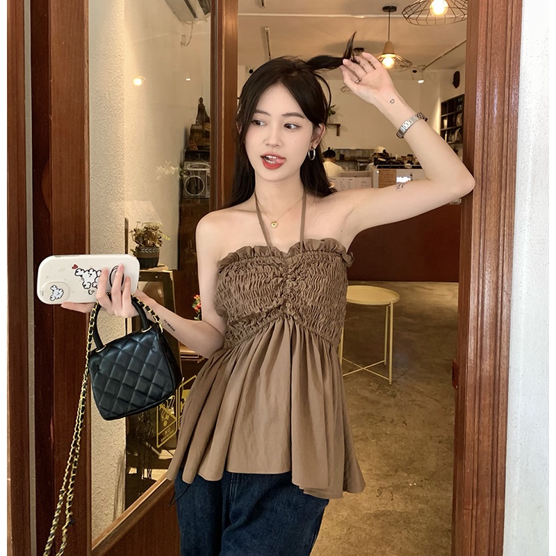 Áo Ống Xếp Ly Sát Nách Thời Trang Mùa Hè Dễ Phối Đồ Cho Nữ