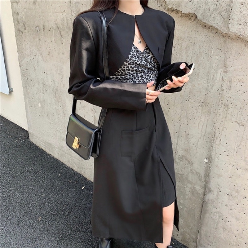 [hot TikTok thaohoang]Set áo khoác vest croptop+áo 2 dây crop da beo+váy/quần dài chic ulzzang sam sam Boutique | BigBuy360 - bigbuy360.vn