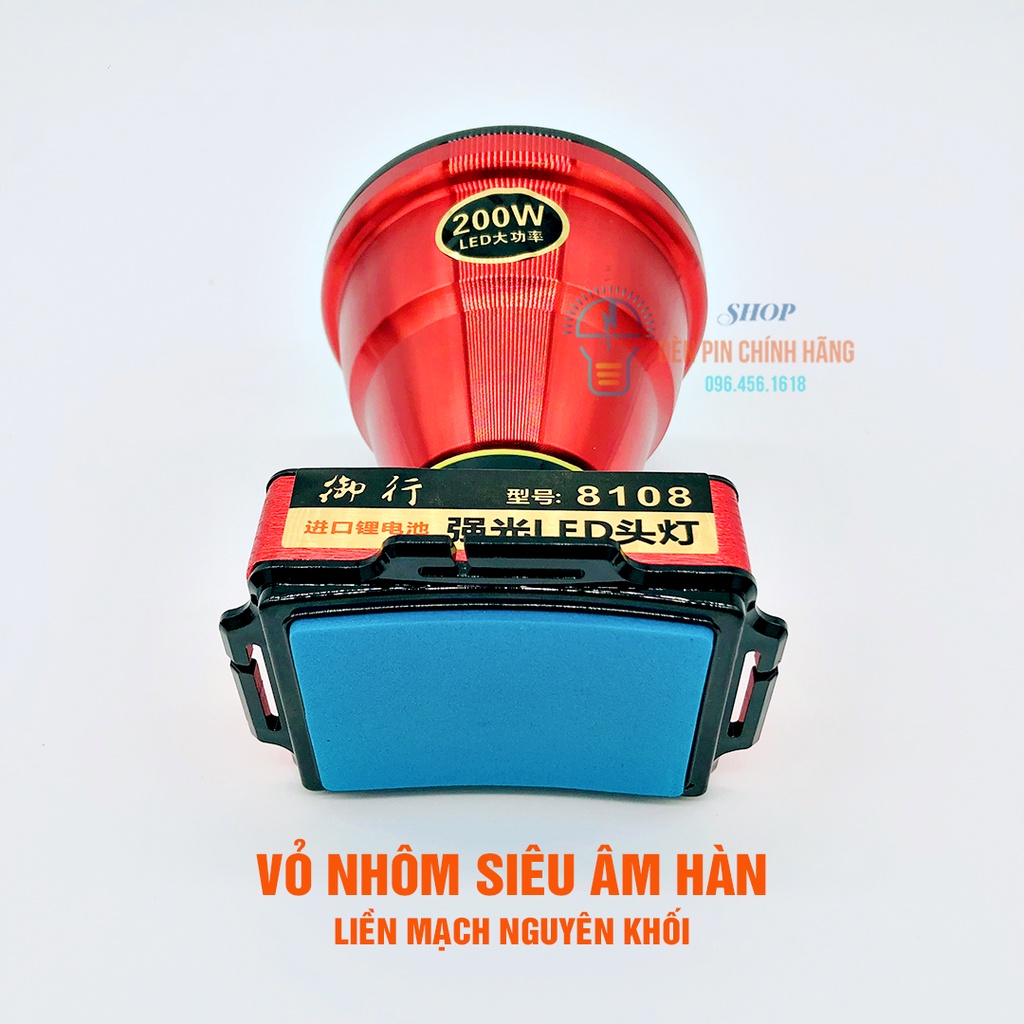 Đèn pin đội đầu YUXING 8108 LED 200w siêu sáng chiếu xa chống nước ánh sáng Vàng và Trắng đèn đeo đầu soi ếch dã ngoại | BigBuy360 - bigbuy360.vn