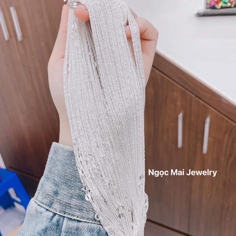 Dây chuyền xù bạc 925 nhập khẩu lấp lánh sáng đẹp - Ngọc Mai Jewerlry