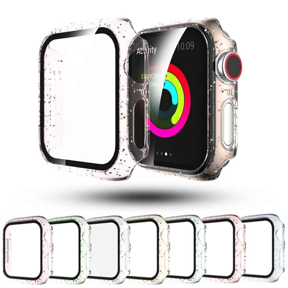 Vỏ Pc + 9h Tempered Glass Cover For Apple Watch Series 5 4 3 2 Iwatch 40 / 44mm 38 / 42mm
