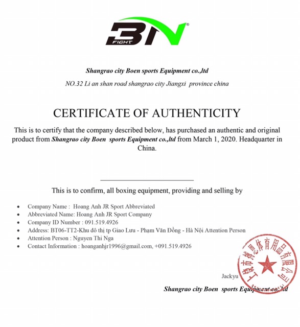 Găng tay boxing BN mặt người chính hãng- có giấy xác nhận hàng chính hãng