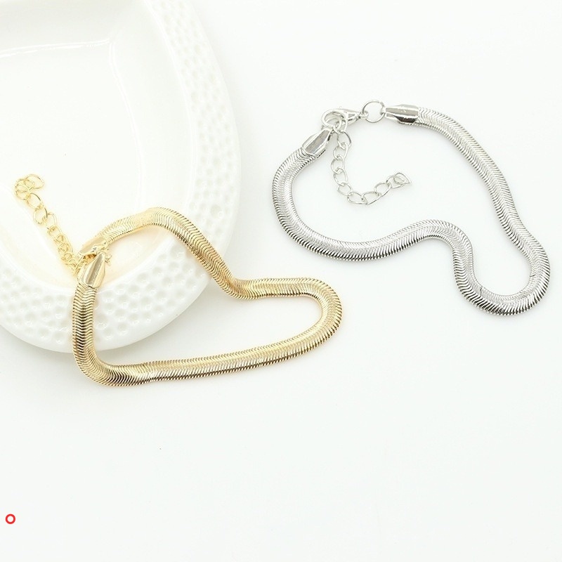 Lắc chân mạ bạc sáng bóng xinh xắn cho nữ