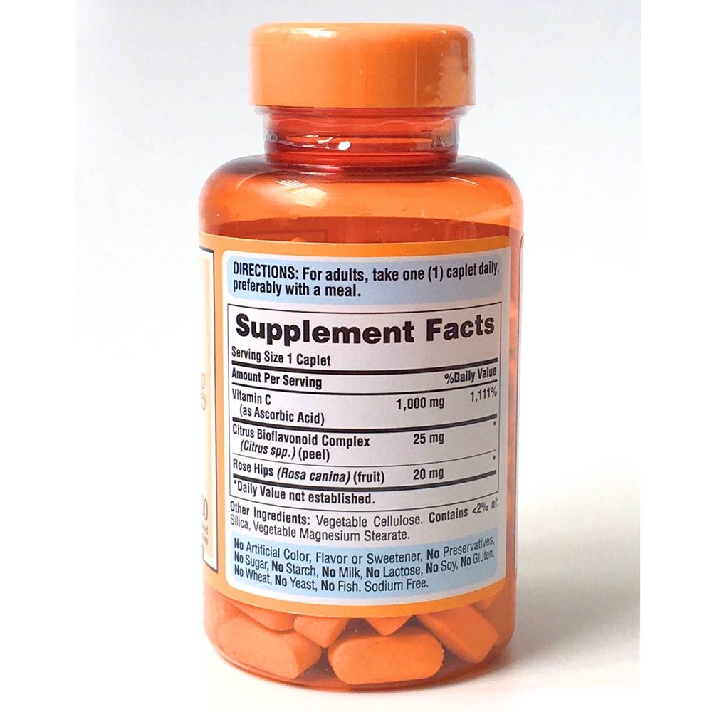 Bổ sung Vitamin C Puritan's Pride Vitamin C 1000mg Bioflavonoids + Wild Rose Hips 100 viên