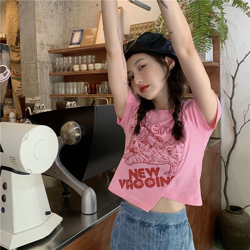 NRVP Áo Thun Tay Ngắn Dáng Ôm Phong Cách Hàn Quốc Thời Trang Mùa Hè Cho Nữ