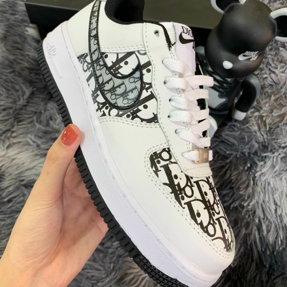 [Hot Trend - giảm giá] Giày Thể Thao Sneakers 𝐍𝐈𝐊𝐄 AIR FORCE ONE Dior ,Af1 DIOR đen Bản đẹp