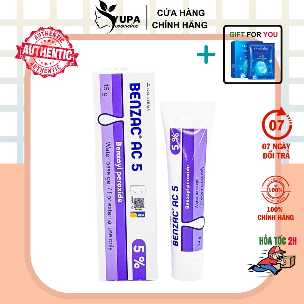 [Auth-Date mới] Kem ngừa mụn Benzac AC 5% Benzoyl Peroxide - Galderma 15g- YUPA.STORE