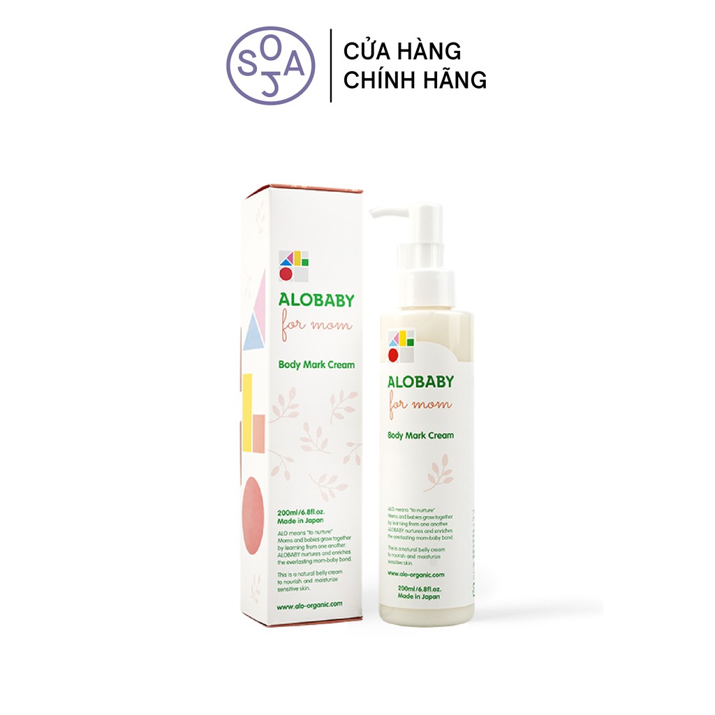 [Mã BMBAU300 giảm 7% đơn 499K] Kem Giảm Rạn Da Alobaby Organic Cho Mẹ Bầu 200mL Alobaby For Mom Body Mark Cream