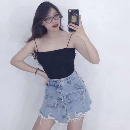 Áo 2 dây bún xinh xắn nhiều màu thun cotton xịn.