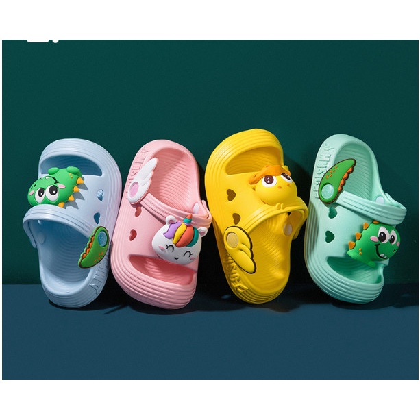 Dép sục crocs hở mũi hình thú nổi cho bé 1-6 tuổi