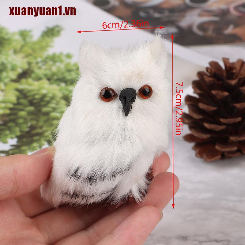 [xuanyuan1] Cú Lông Trắng Đen Trang Trí Nội Thất