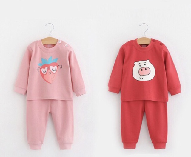 Bộ cotton dầy hình thú dễ thương
