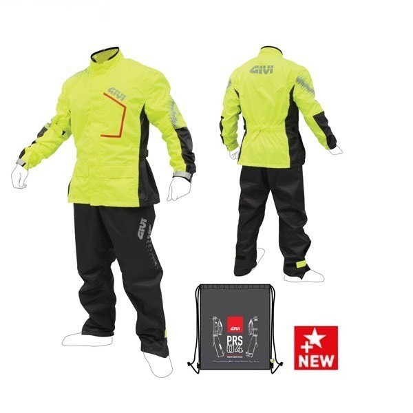 Áo Mưa Bộ Givi PRS04 Vàng Neon Hàng Chính Hãng