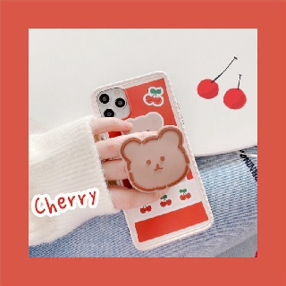 Ốp iPhone Gấu Đỏ Kèm PopSockets iPhone 7Plus/8Plus/X/Xs Max/11/11 Pro Max - ốp iphone