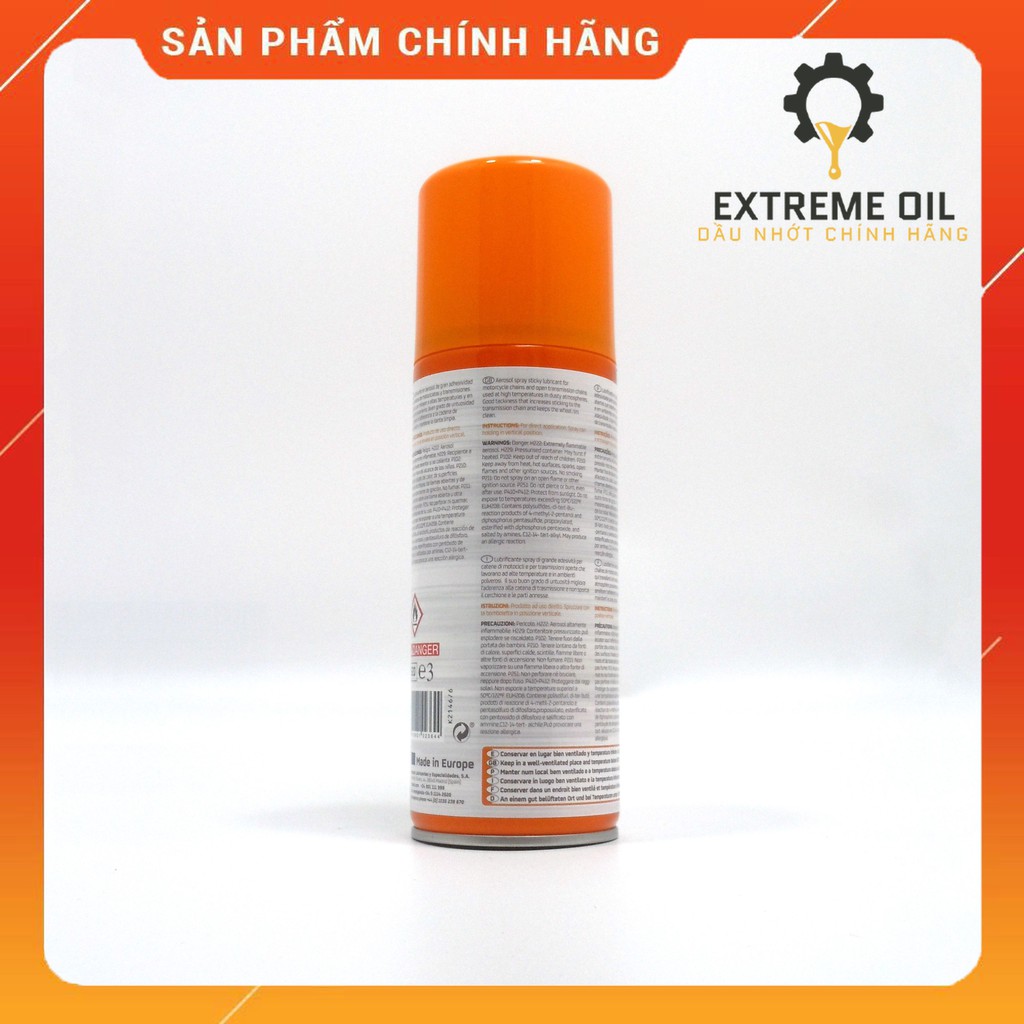 Chai xịt dưỡng sên Repsol Chainlube 400ml, xịt bôi trơn xích xe máy