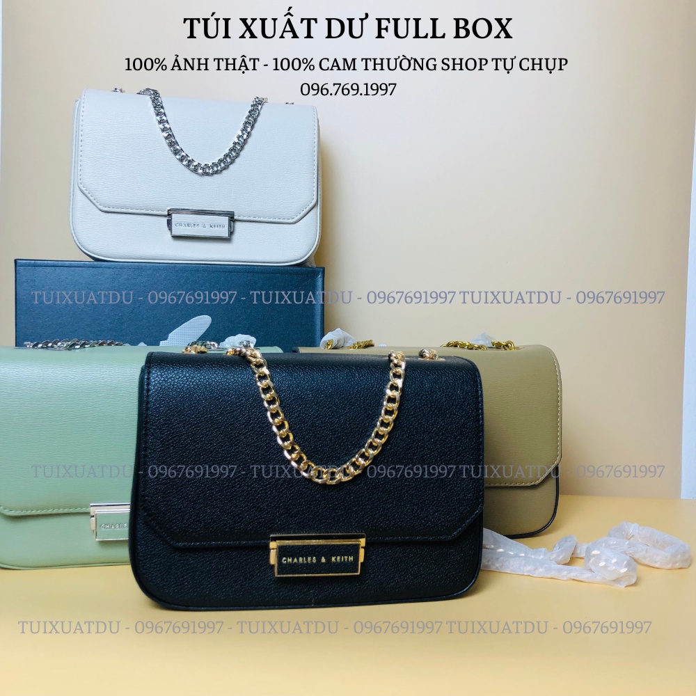 Túi đeo chéo nữ xuất dư cnk full BOX nắp gập khuy bọc da thời thượng tinh thế chất liệu da pu đẹp