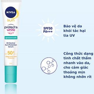 Tinh chất chống nắng NIVEA protect &amp; white SPF50+ PA+++ (30ml)