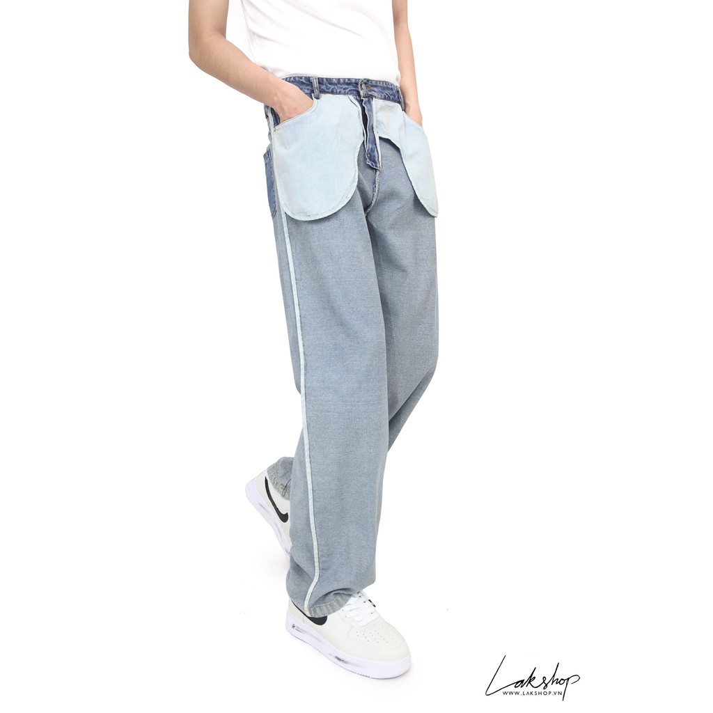 Quần Blue Flipped Left Oversized Jean ds20