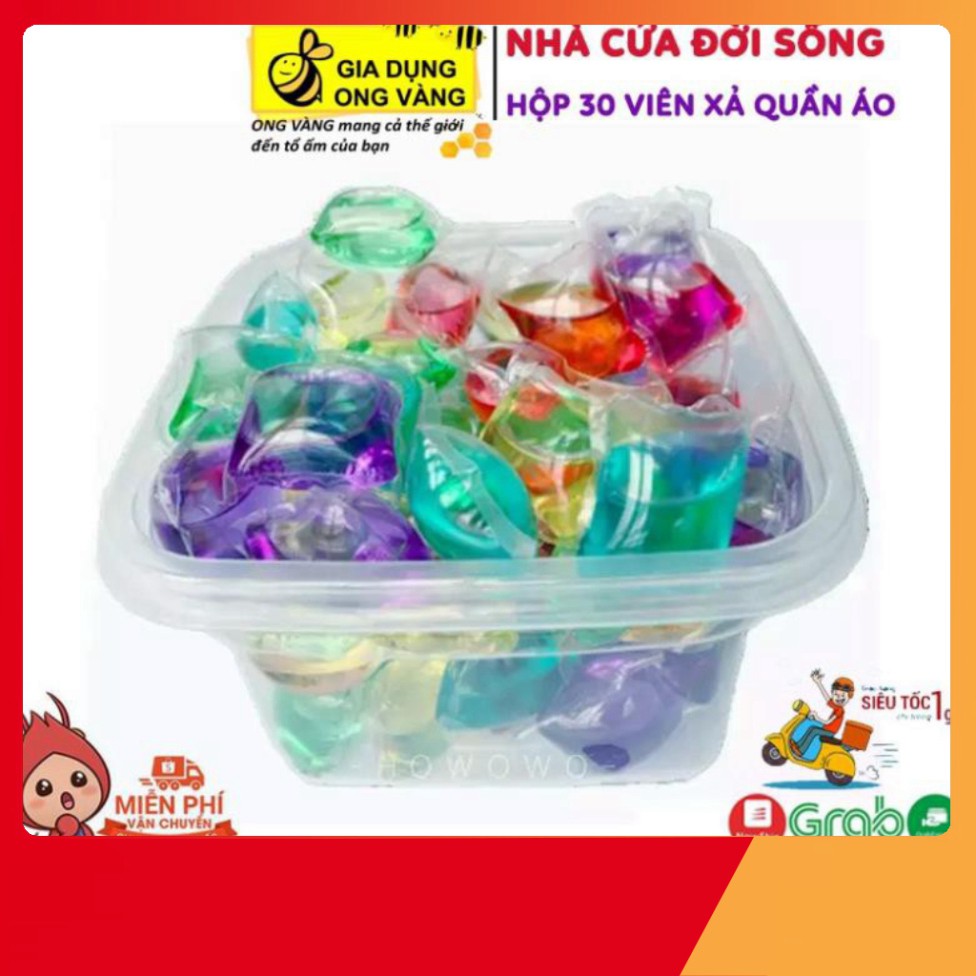 💕Bán Giá Sỉ💕 Hộp 30 Viên Xả Quần Áo Hàng Nội Địa Trung, Siêu Sạch, Loại Bỏ Tất Cả Các Vết Bẩn Kho Tan halo