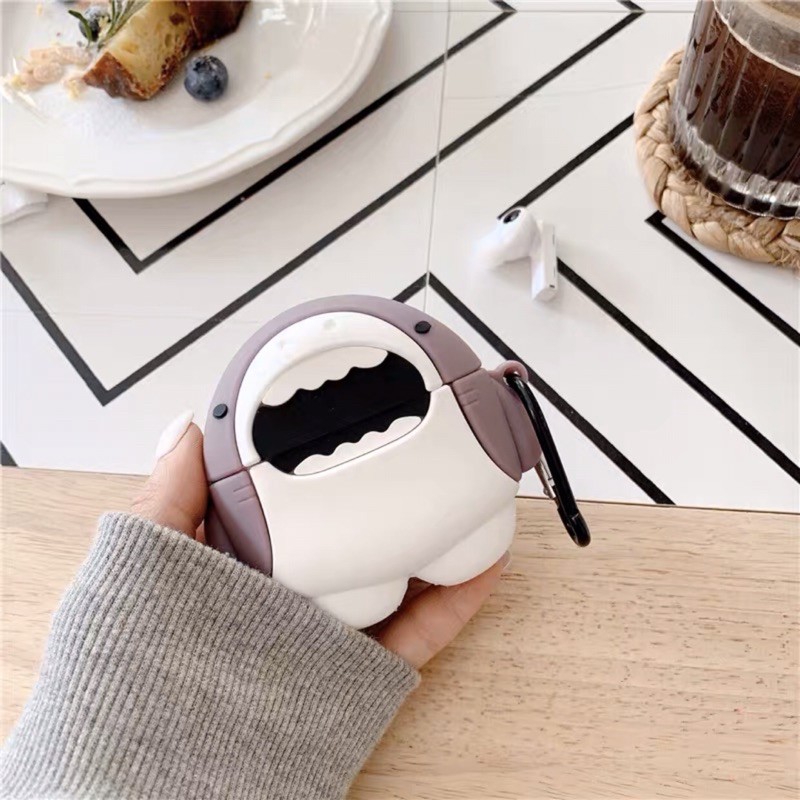 Vỏ Ốp Case Airpod 1/2/Pro Vỏ Ốp Cá Mập Trắng Siêu Đáng Yêu Ốp Bảo Vệ Tai Nghe Không Dây Bluetooth Airpod/i12/i9/i7/TWS..