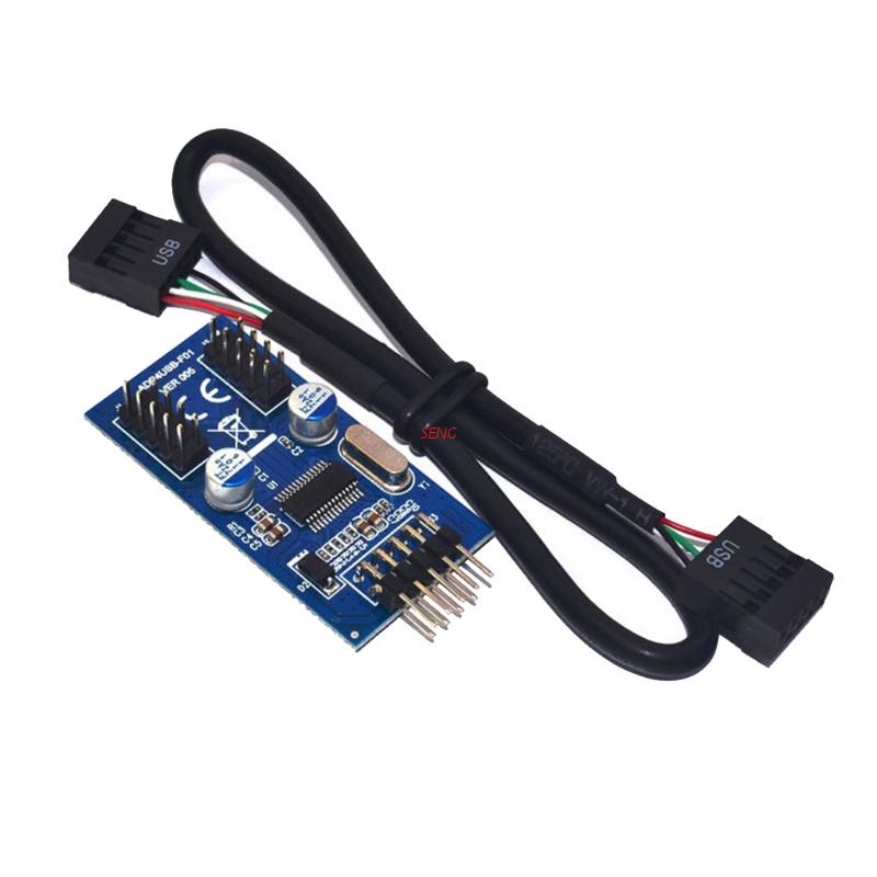 Dây cáp mở rộng bo mạch chủ máy tính cổng USB 2.0 9Pin sang Dual 9Pin dài 30/60cm