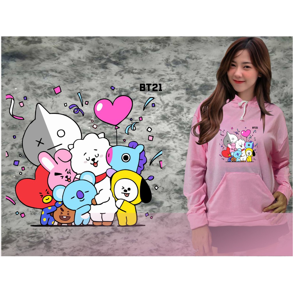 Áo Hoodie Họa Tiết Bt21 001 / Baby Terry Dễ Thương Cho Nữ