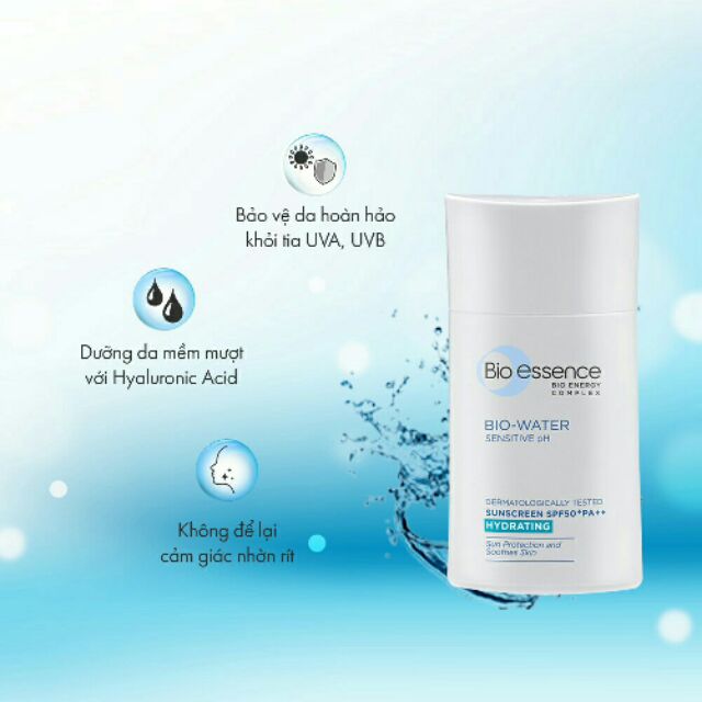 Kem chống nắng Bio-Essence BioWater Miracle Bio-Water cooling sunscreen(face) SPF50 40g