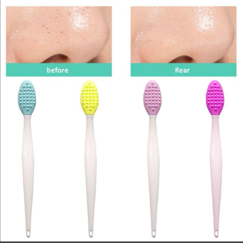 [Hàng mới về] Bàn chải rửa mũi chất liệu silicon hai mặt mềm mại loại bỏ tế bào da chết