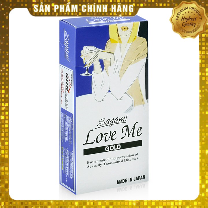 Bao Cao Su Siêu Mỏng Trơn 10 chiếc SAGAMI LOVE ME GOLD - Nhật Bản