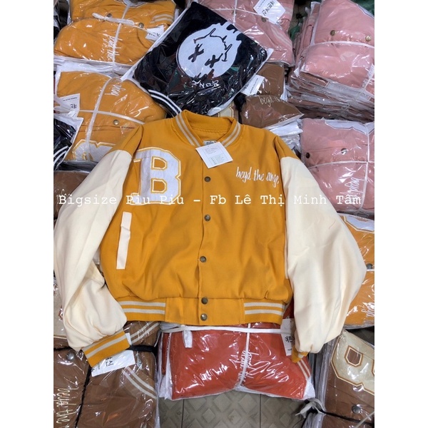 Áo Khoác Bomber Bigsize Da Lộn 2 lớp hình thật bao đẹp logo thiêu B