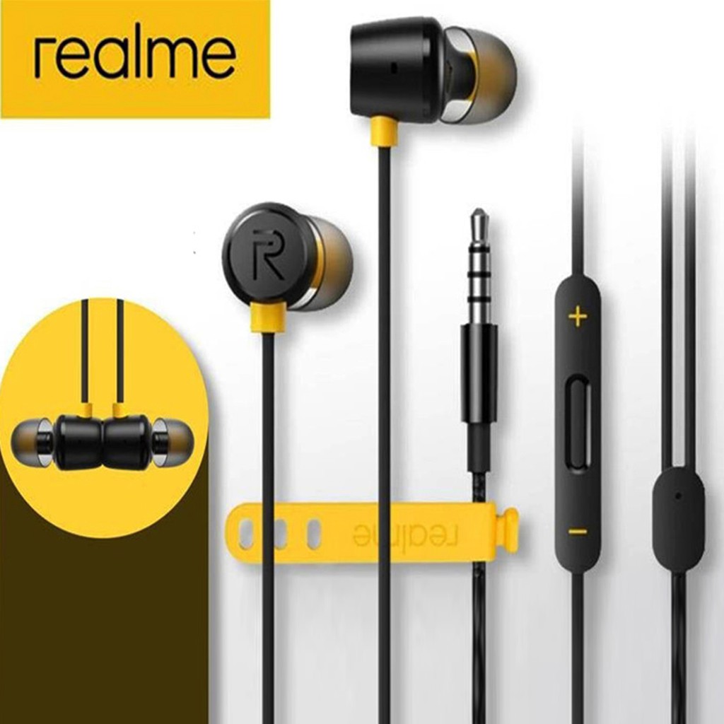 Tai Nghe In-Ear Oppo Realme Ban Đầu Tai Nghe Dây Từ Dệt Giao Diện 3.5 Mm Cho Điện Thoại Smartphone