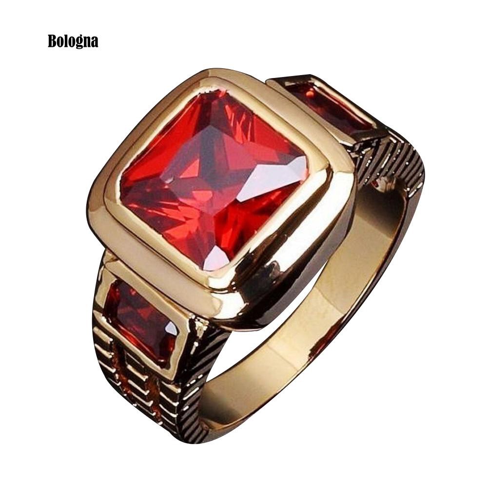 ♦Nhẫn Đính Đá Giả Hình Vuông Thời Trang Cho Nam