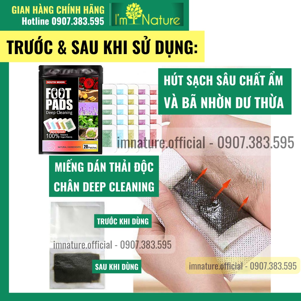 10 Miếng Dán Chân Thải Độc Tố Sạch Sâu Foot Pads South Moon Deep Cleaning - Đủ Mùi Hương