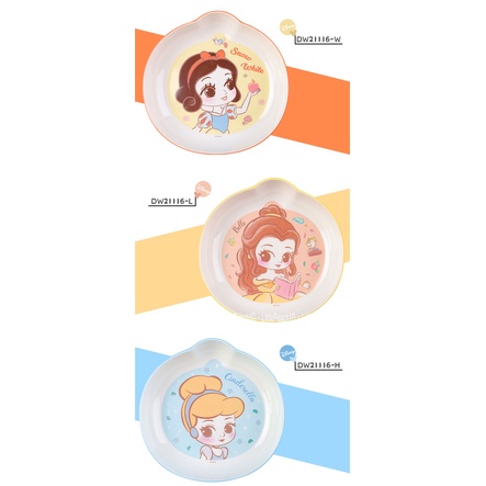 Đĩa Dĩa ăn dặm Melamine tròn Disney cho bé các công chúa Princess Frozen Elsa Ariel  kiểu mới 2022