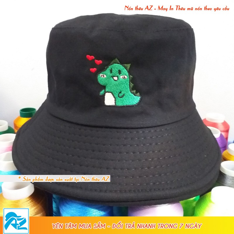 Mũ bucket nữ thời trang thêu hình khủng long siêu cute MT570