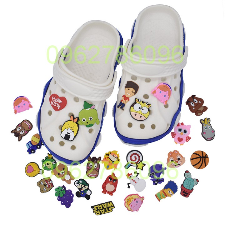 [Được chọn mẫu- Có sỉ] Sticker Nút Cài Dép Jibbitz 18-35 JB 79 Charm Gắn Dép Sục