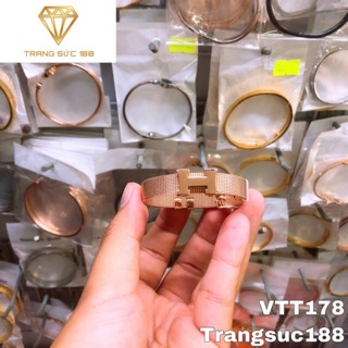Vòng tay titan dây chữ H xinh xắn VTT178