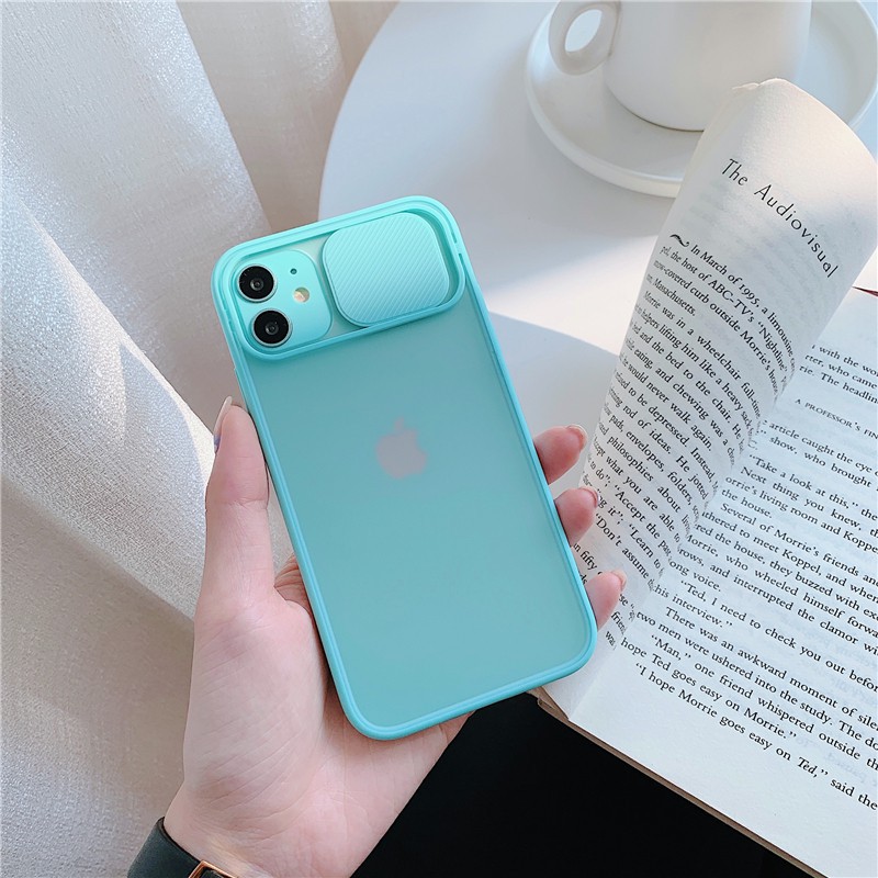 [Có iP12] Ốp lưng iphone 6 6s 7 8 plus x xr xs max 11 12 mini pro max nắp trượt che cam bảo vệ camera silicon dẻo nhám