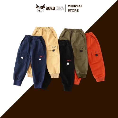 Quần Kaki Bé Trai BoBoKids Tag Túi Sành Điệu Cho Trẻ Em 1,5-10 Tuổi Phong Cách Thời Trang Hàn Quốc