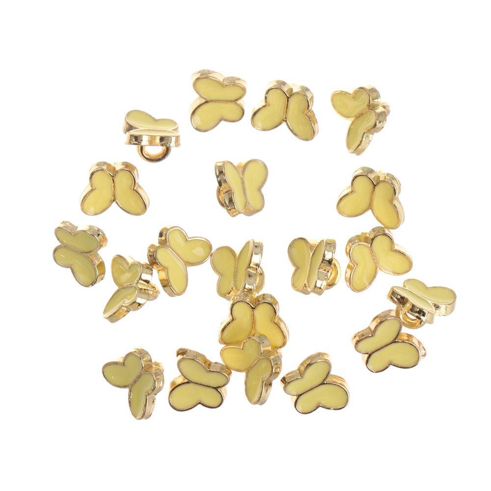 CLEVER Set 20 Nút Mini Hình Bướm Dễ Thương Trang Trí Quần Áo Búp Bê