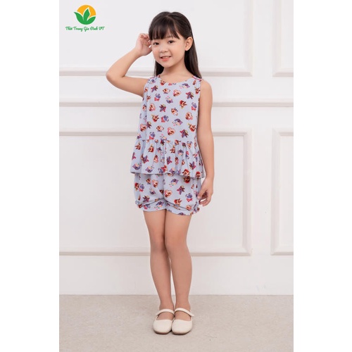 Bộ lanh quần đùi áo sát nách bé gái B62.2206 - Thời trang gia đình VT
