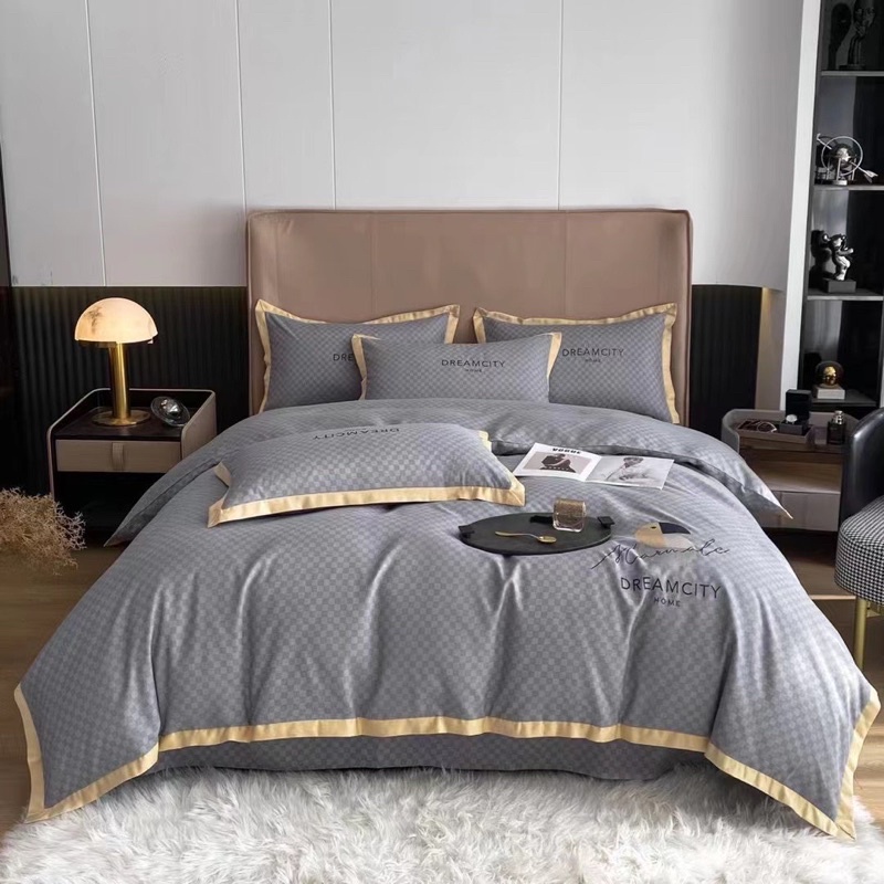 Bộ chăn ga Dream city vải cotton linen