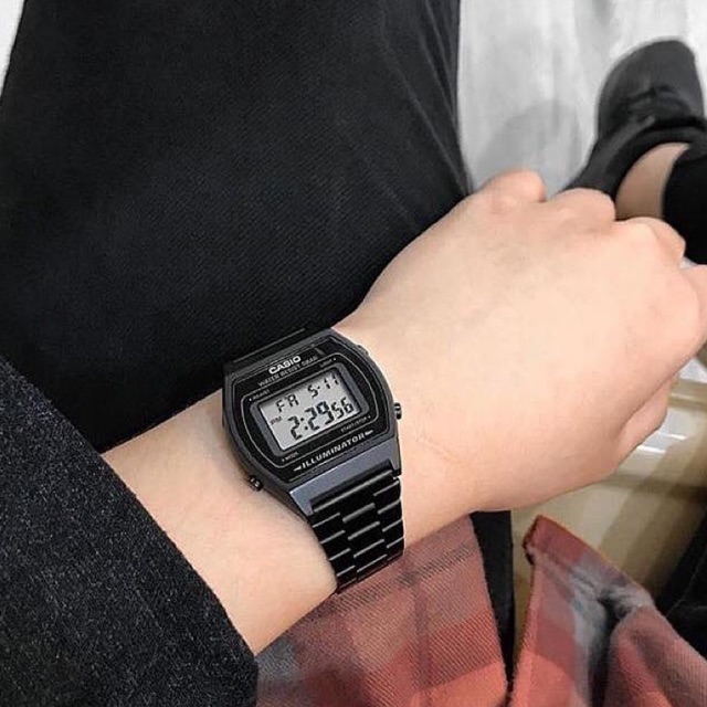 Đồng hồ nam/nữ CASIO B640 full black - chính hãng