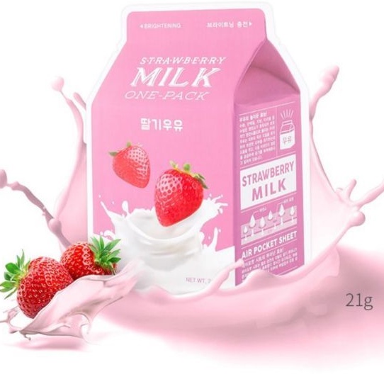 Mặt nạ Tinh Chất Dâu Sữa Nguyên Chất Trắng Mịn Da Apieu Strawberry Milk Face Mask