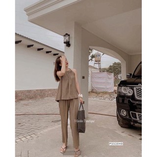 Set yếm đũi trơn phong cách vintage hàn quốc M1322