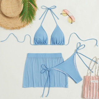 [BKN2020] <ÂU> SET BIKINI 3 MÓN XANH BLUE KÈM CHÂN VÁY