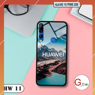 Ốp lưng Huawei Y9 Prime 2019-lưng kính in logo hãng điện thoại