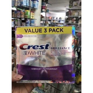 Lốc 3 hộp kem đánh răng crest 3d white brilliance 116g